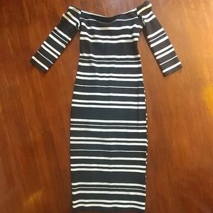 Black & white striped dress
